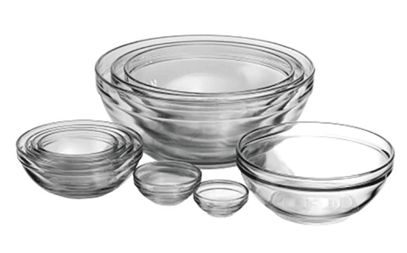 Mainstays Glass Mixing Bowls, 10 Piece Set