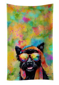 Scottish Terrier Hippie Dawg Kitchen Towel Dish Cloths Guest Hand Towel Decorative Bathroom Towel for Face,Tea, Dishcloth, Kitchen and Bath