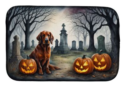 Irish Setter Spooky Halloween Dish Drying Mat Absorbent Dish Drying Mat Pad for Kitchen Counter Dish Drainer Mat for Countertop, 14 x 21", Multic
