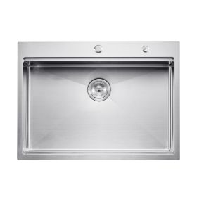 30" Kitchen Sink Top Mount Single Bowl Drop-In Basin Stainless Steel Bar