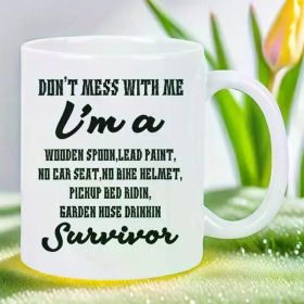 11oz "I'M A WOODEN SPOON LEAD PAINT" Ceramic Coffee Mug - Reusable, Hand-Wash Only, Perfect for Travel &
