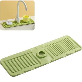 Faucet Mat for Kitchen Sink, Silicone Splash Guard (Color: Green)